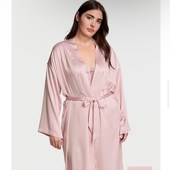 Victoria's Secret chalk rose pink satin midi Robe
